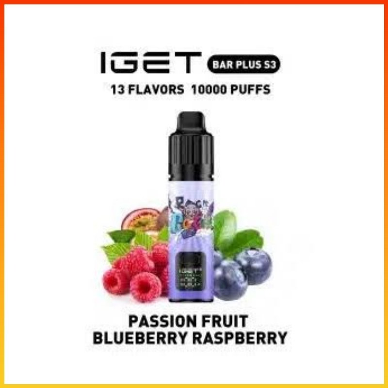 IGET Bar Plus S3 Kit PASSION FRUIT BLUEBERRY RASPBERRY IGET Bar Plus S3 Kit PASSION FRUIT BLUEBERRY RASPBERRY - Image 1